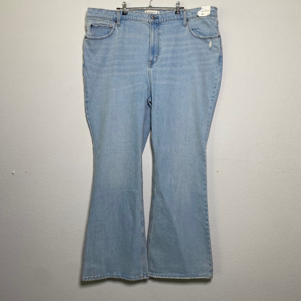Abercrombie & Fitch The Vintage Flare High Rise Jeans Light Wash Blue Size 20 35